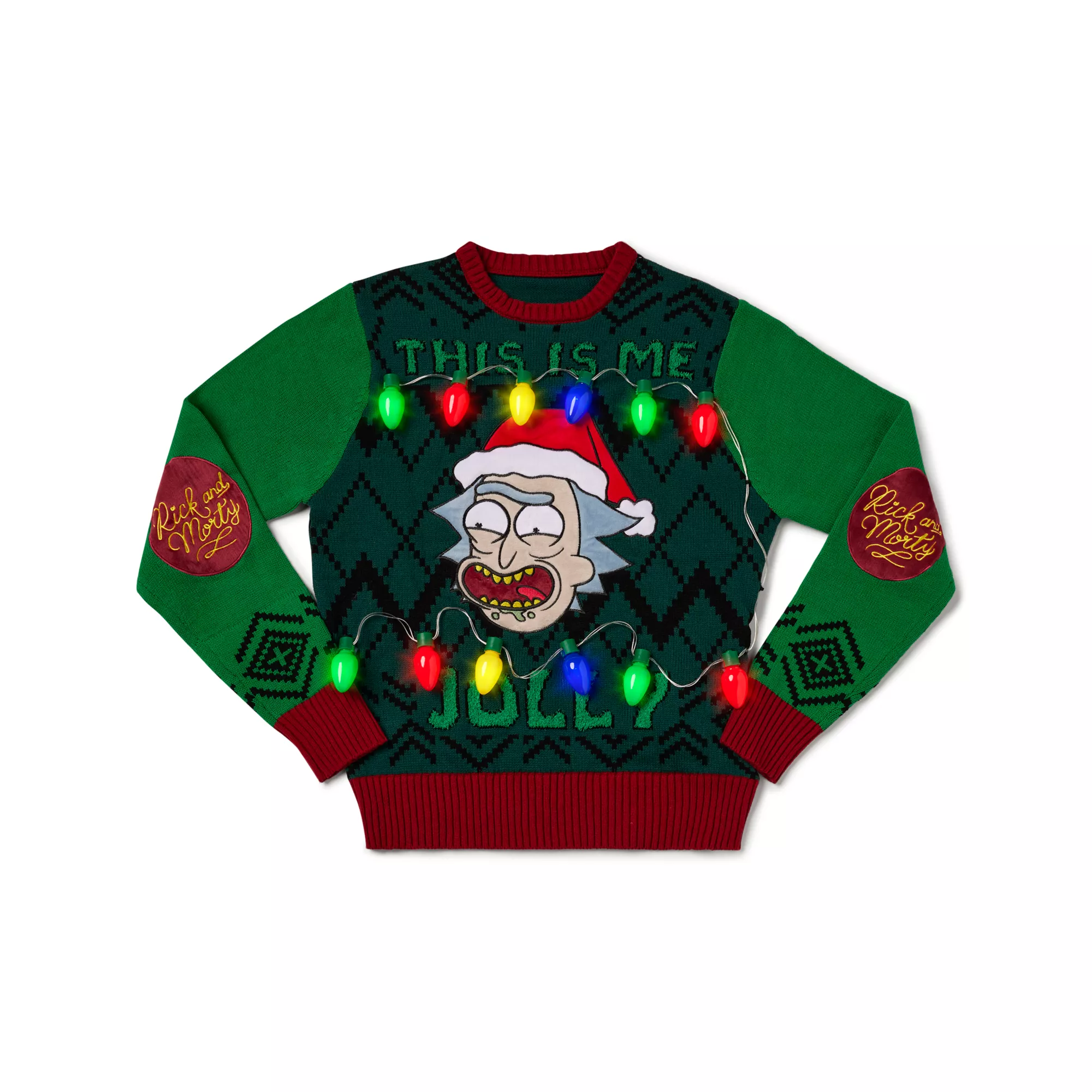 Light-Up This Is Me Jolly Christmas Sweater - Rick and Morty