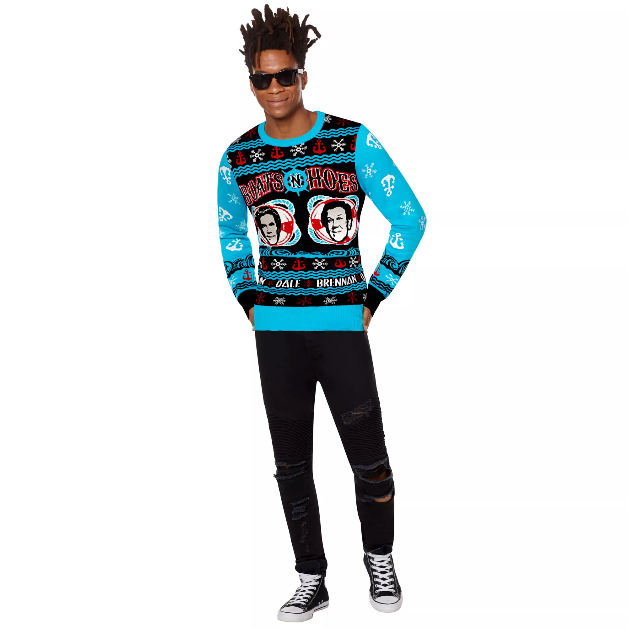 Light-Up Boats 'N Hoes Ugly Christmas Sweater - Step Brothers