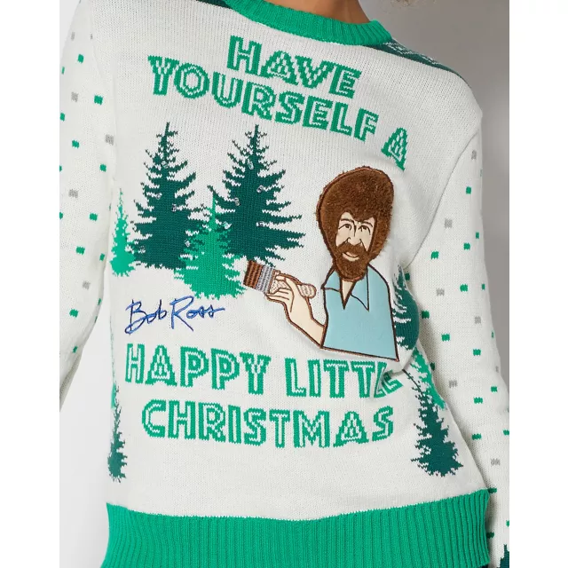 Light-Up Bob Ross Christmas Sweater at Spencer's