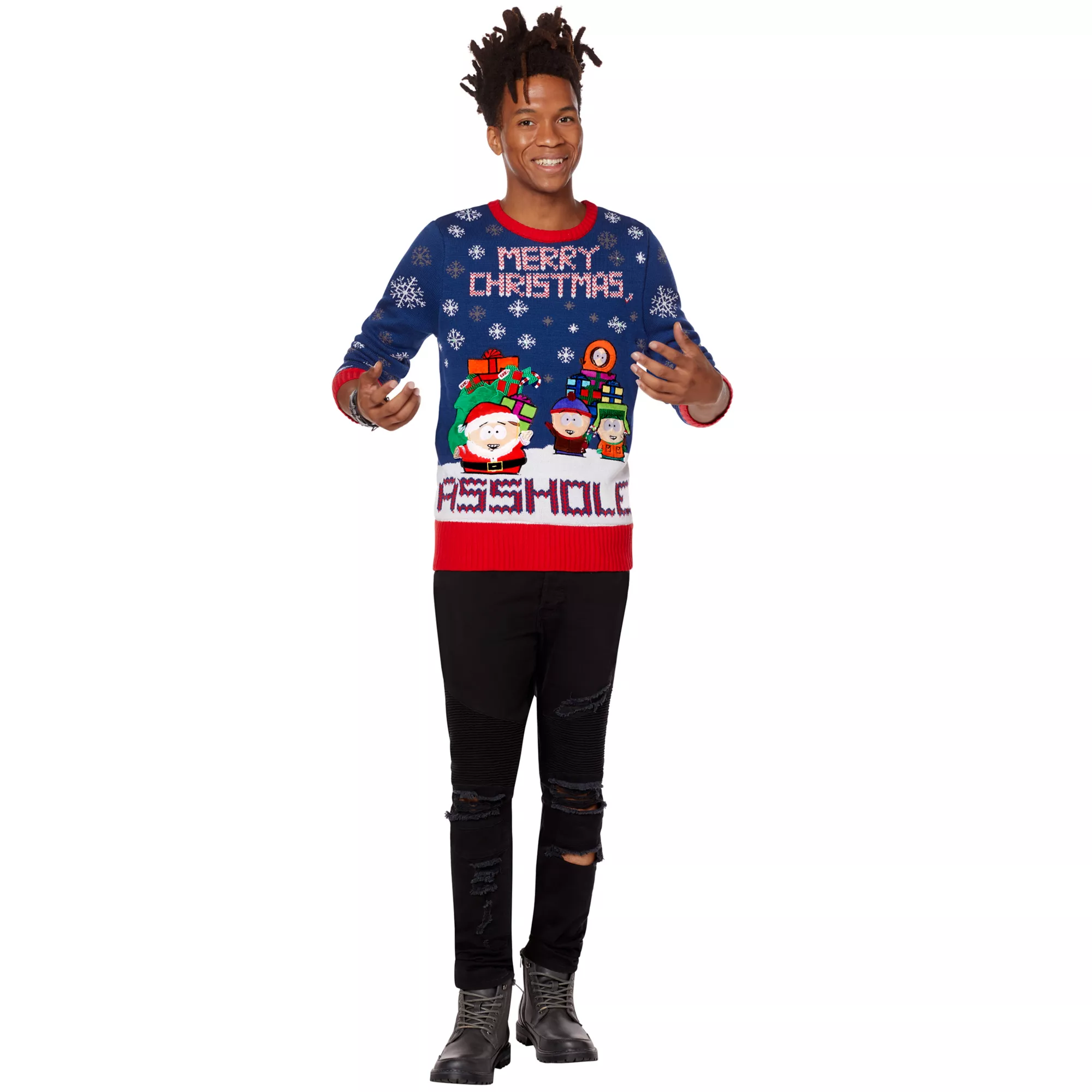Light-Up Merry Christmas Asshole Christmas Sweater - South Park at Spencer's