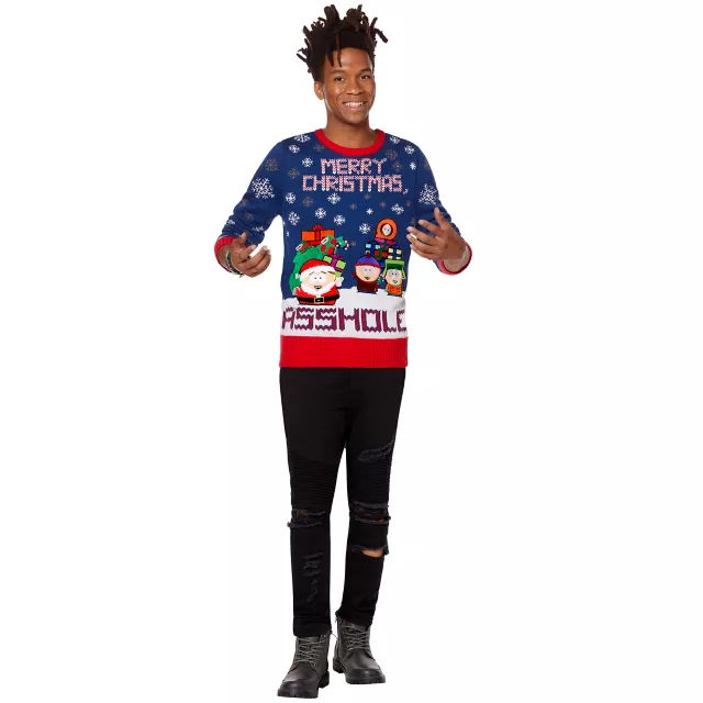 Light-Up Merry Christmas Asshole Christmas Sweater - South Park