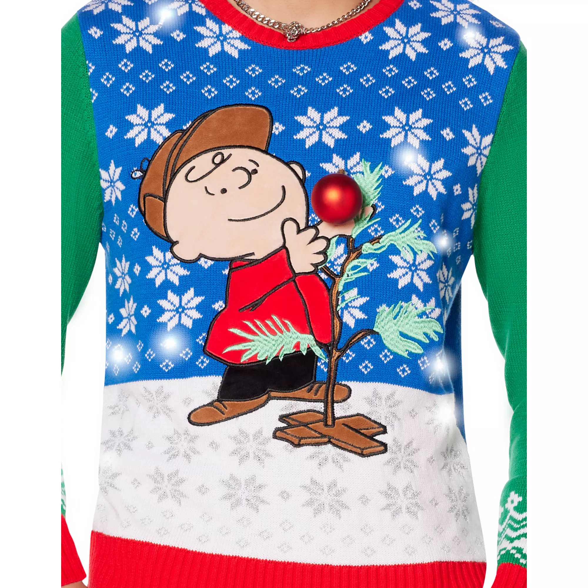 Light-Up Charlie Brown Tree Ugly Christmas Sweater - Peanuts at Spencer's