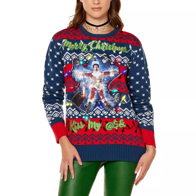 Light-Up Clark Griswold Kiss My Ass Christmas Sweater - National Lampoon's Christmas Vacation at Spencer's