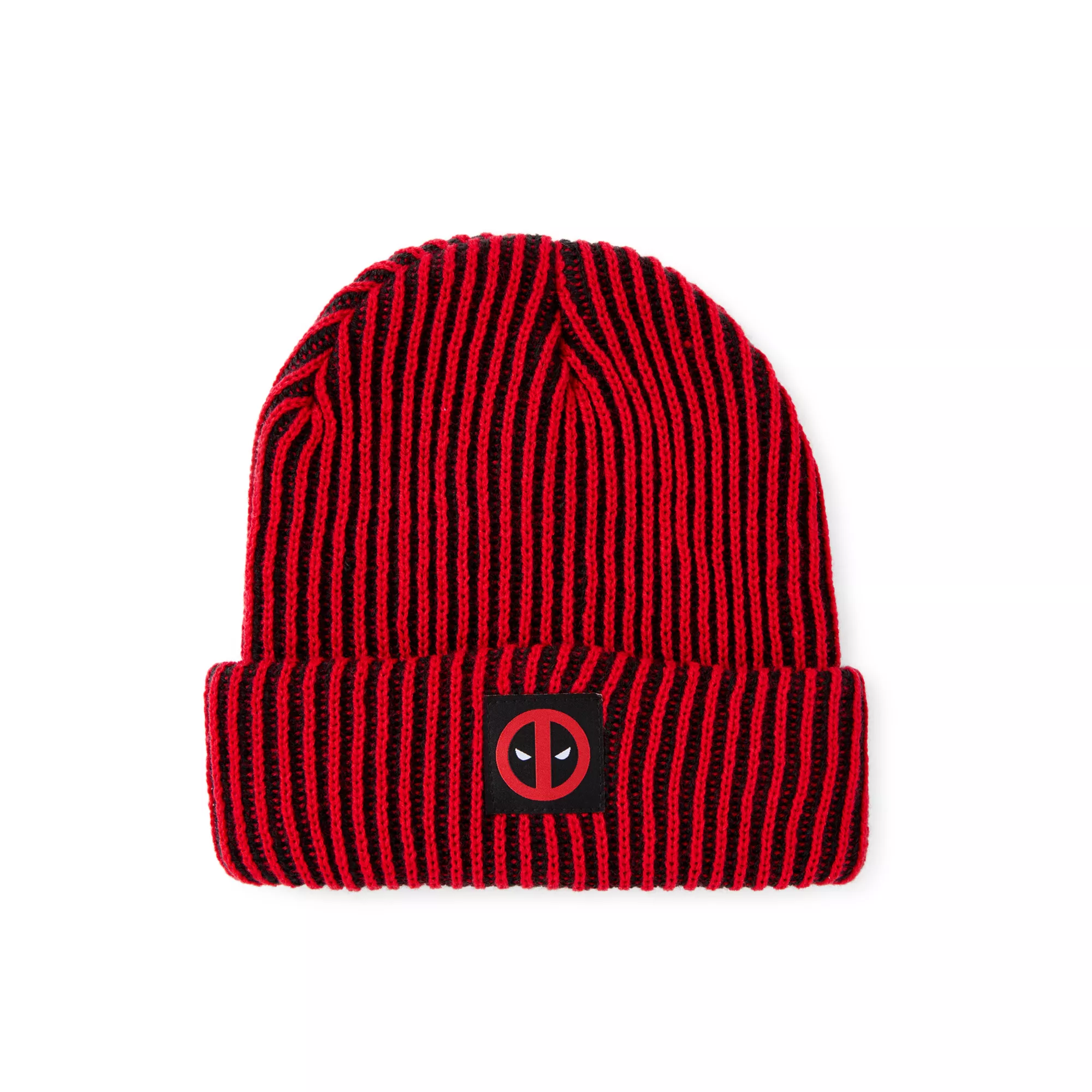 Deadpool Patch Ribbed Cuff Beanie Hat at Spencer's