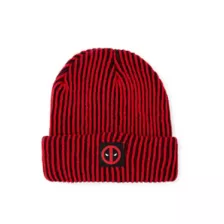 Deadpool Patch Ribbed Cuff Beanie Hat at Spencer's