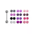 Silvertone Barbell with 24 Extra Multi-Color Balls - 14 Gauge at Spencer's