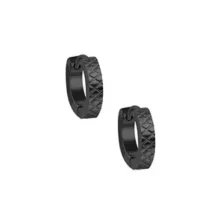 Black Pattern Pendant Huggie Hoop Earrings at Spencer's