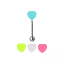 Glow in the Dark Heart Barbell - 14 Gauge at Spencer's