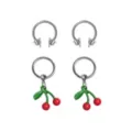 Multi-Pack Heart Horseshoe Rings and Cherry Hoops 4 Pack - 14 Gauge at Spencer's