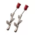 Silvertone Red Rose Fake Tapers at Spencer's