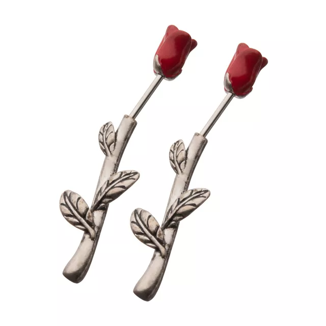 Silvertone Red Rose Fake Tapers at Spencer's