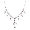 Cross Pendant Charm Chain Choker Necklace at Spencer's