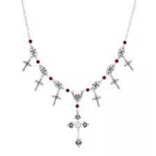 Cross Pendant Charm Chain Choker Necklace at Spencer's