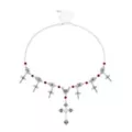 Cross Pendant Charm Chain Choker Necklace at Spencer's