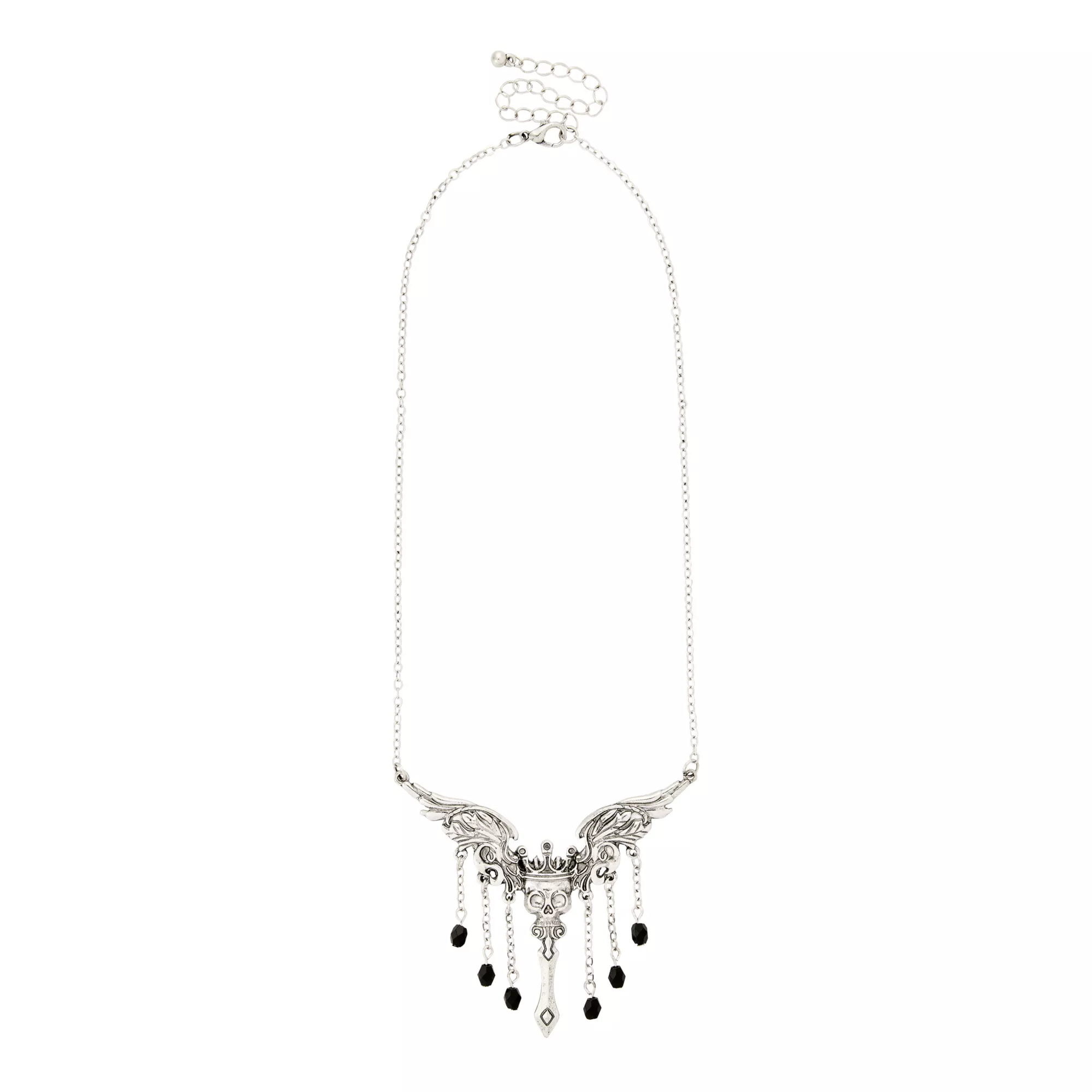 Skull Wings Dangle Necklace at Spencer's