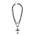 Beaded Black Cross Pendant Necklace at Spencer's