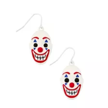White and Red Clown Dangle Earrings at Spencer's