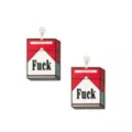 Fuck Cigarette Pack Dangle Earrings at Spencer's