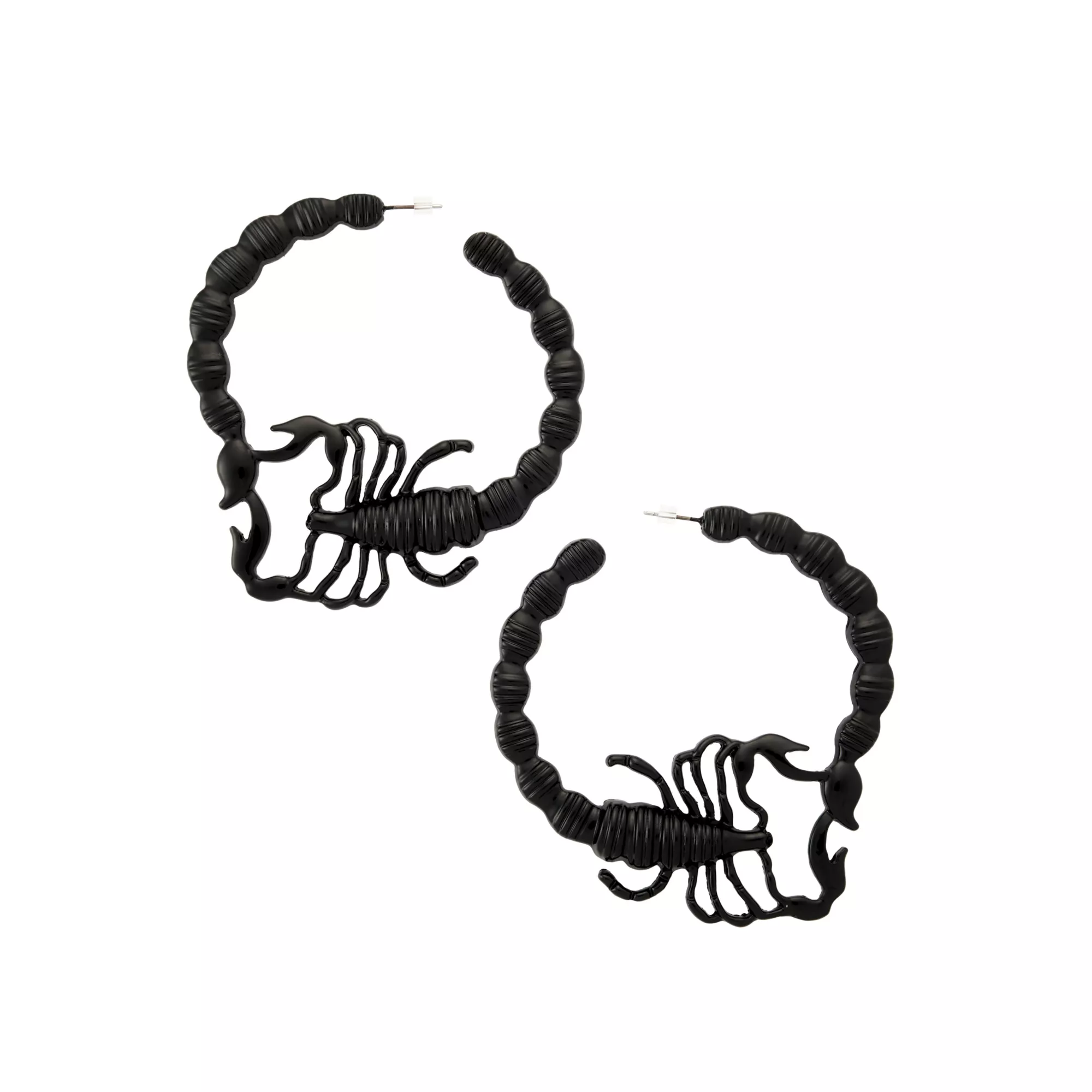 Black Scorpion Hoop Earrings at Spencer's