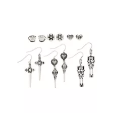 Multi-Pack Flower, Coffee, and Skeleton Stud and Dangle Earrings - 6 Pair at Spencer's