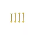 Multi-Pack CZ Goldtone Bezel and Prong Titanium Barbells 4 Pack - 14 Gauge at Spencer's