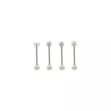 Multi-Pack CZ Silvertone Bezel and Prong Barbells 4 Pack - 14 Gauge at Spencer's