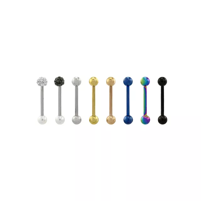 Multi-Pack Silvertone Goldtone Multi-Color and Black Barbells 8 Pack - 14 Gauge at Spencer's