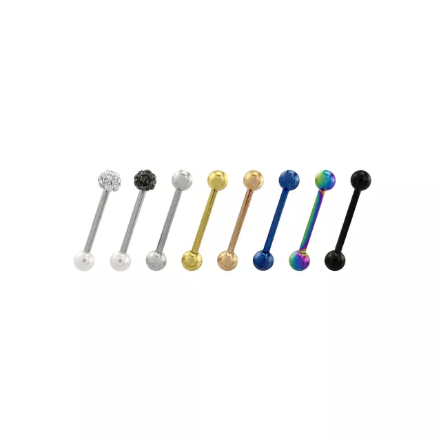 Multi-Pack Silvertone Goldtone Multi-Color and Black Barbells 8 Pack - 14 Gauge at Spencer's