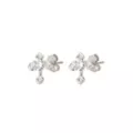 CZ Silvertone Cross Stud Earrings at Spencer's