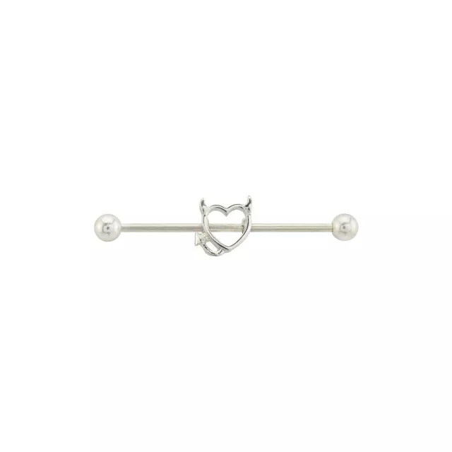 Devil Heart Titanium Industrial Barbell - 14 Gauge at Spencer's