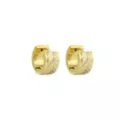 Goldtone and Silvertone Chevron Pattern Huggie Hoop Earrings at Spencer's