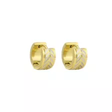 Goldtone and Silvertone Chevron Pattern Huggie Hoop Earrings at Spencer's