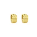 Goldtone and Silvertone Chevron Pattern Huggie Hoop Earrings at Spencer's
