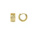 Goldtone and Silvertone Chevron Pattern Huggie Hoop Earrings at Spencer's