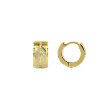 Goldtone and Silvertone Chevron Pattern Huggie Hoop Earrings at Spencer's