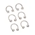 Multi-Pack CZ Star Silvertone Horseshoe Rings 6 Pack - 16 Gauge at Spencer's