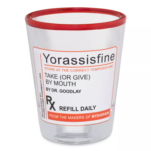 Yorassisfine Rx Script Shot Glass - 2 oz. at Spencer's