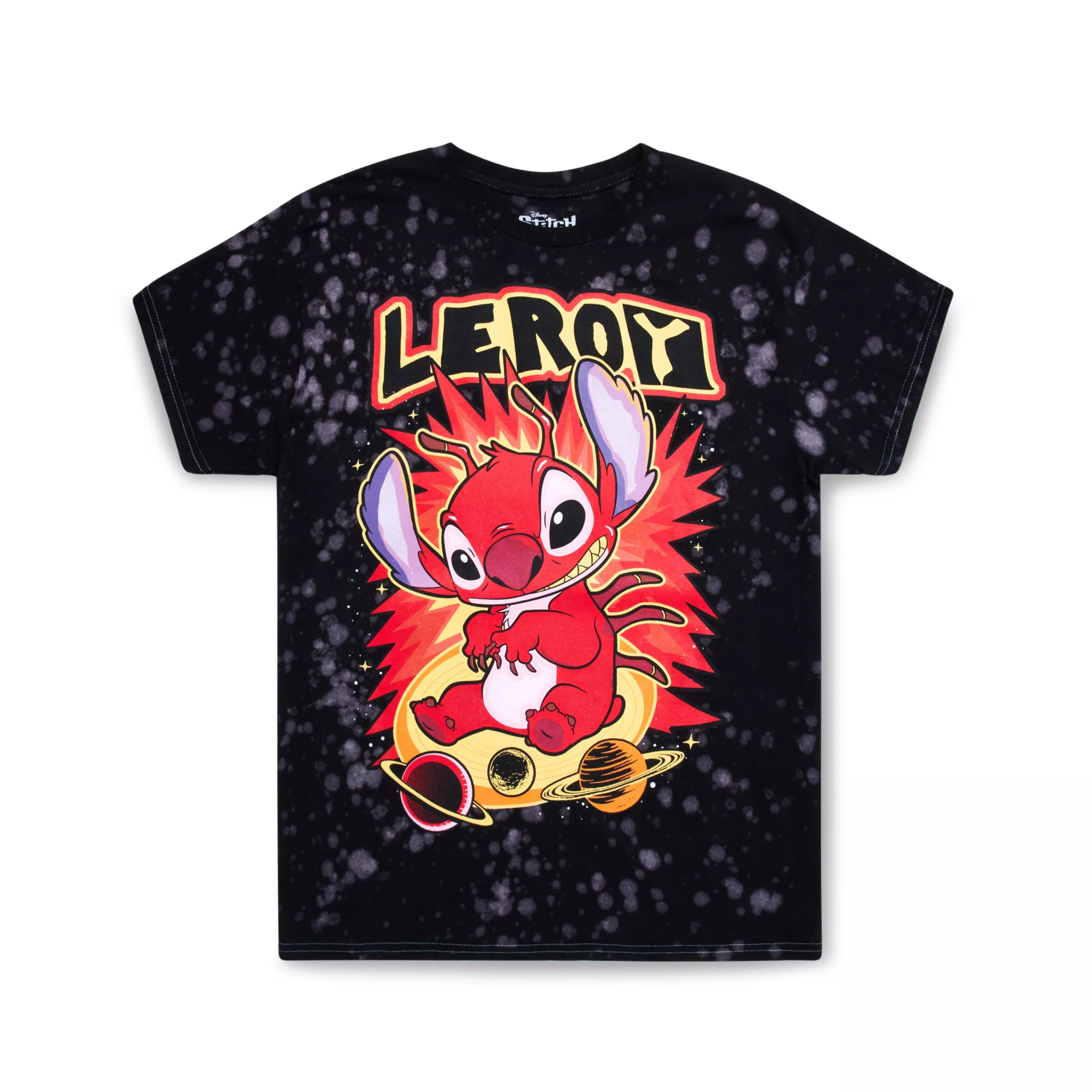 Bleach Dyed Leroy T Shirt - Lilo & Stitch at Spencer's