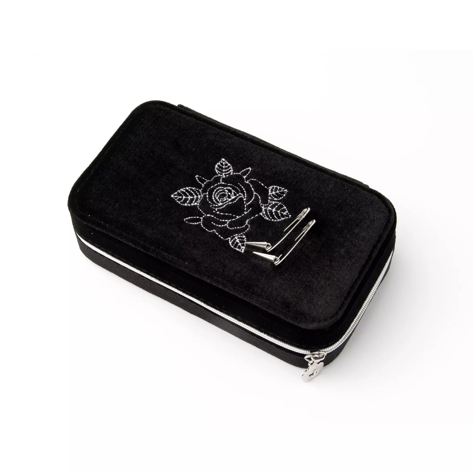 Embroidered Rose Pins Travel Case at Spencer's