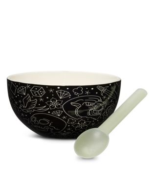 Tattoo Line Art Bowl with Color Changing Spoon