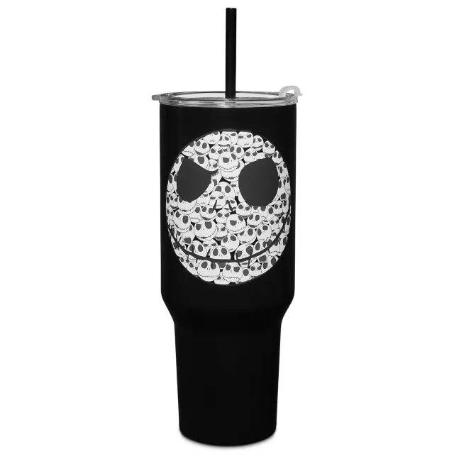 Jack Skellington Head Travel Tumbler with Straw 40 oz. - The Nightmare Before Christmas at Spencer's
