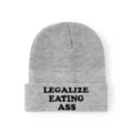 Grey Legalize Eating Ass Cuffed Beanie Hat - Danny Duncan at Spencer's