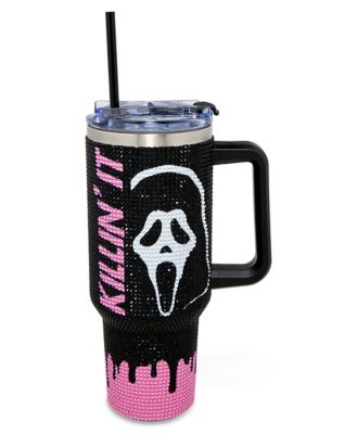 Ghost Face Killin' It Rhinestone Travel Tumbler with Straw - 40 oz.