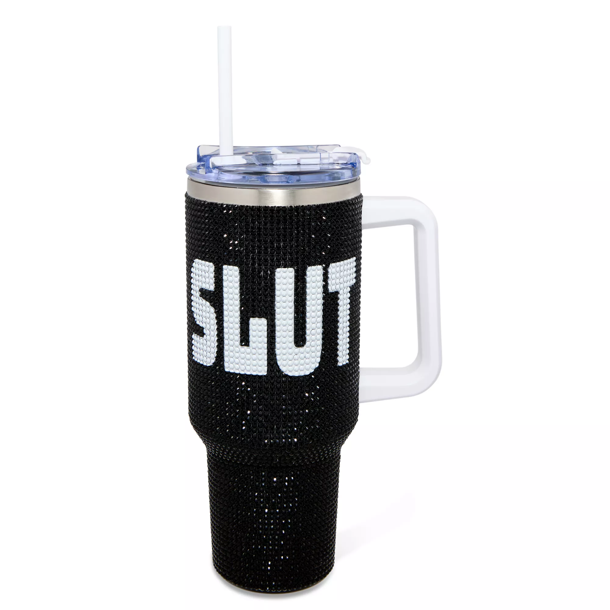 Slut Rhinestone Travel Tumbler with Straw - 40 oz. at Spencer's