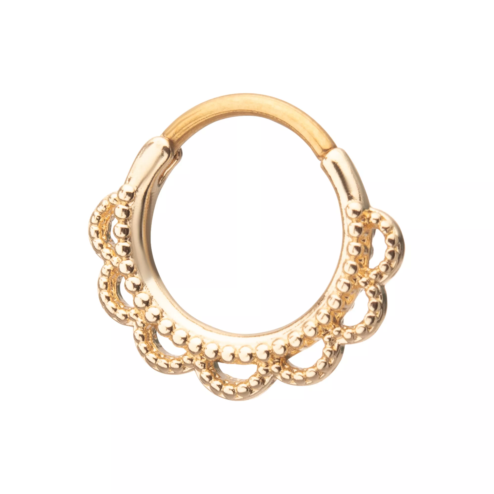 Gold-Plated Wave Trim Septum Nose Ring - 16 Gauge