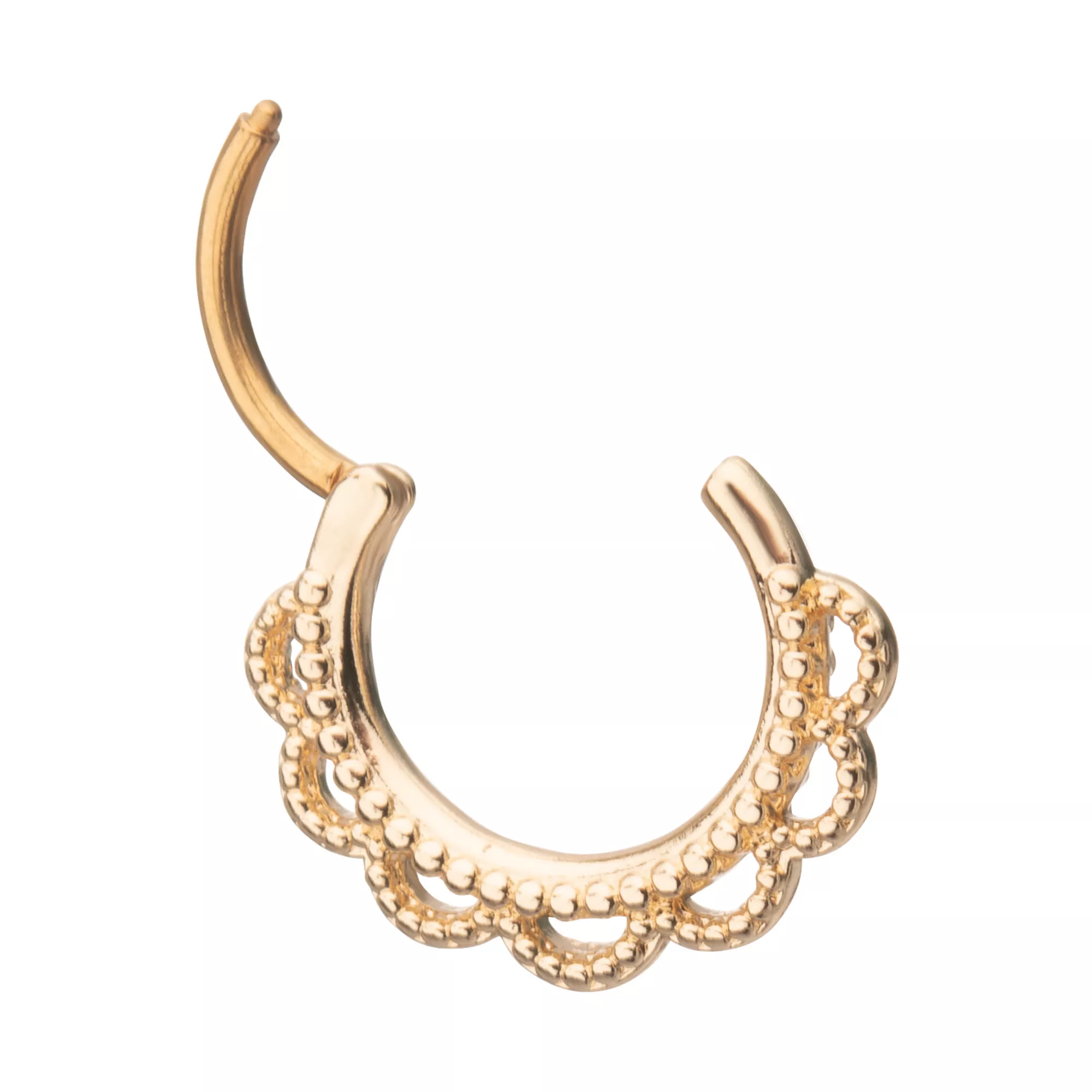 Gold-Plated Wave Trim Septum Nose Ring - 16 Gauge