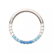 Blue CZ Rhinestone Septum Ring - 16 Gauge at Spencer's