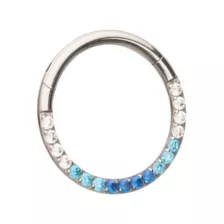 Blue CZ Rhinestone Septum Ring - 16 Gauge at Spencer's