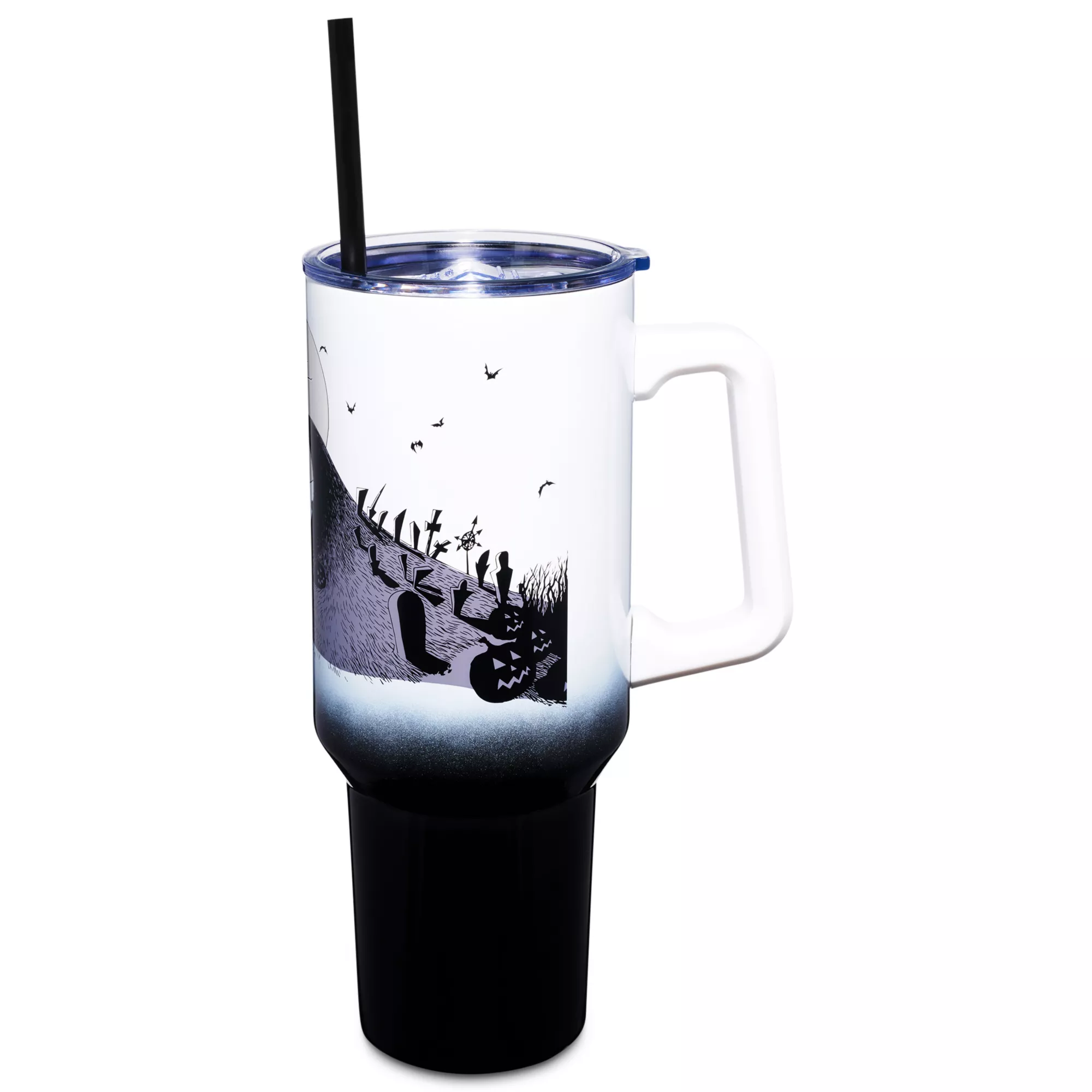 The Nightmare Before Christmas Jack Skellington Travel Tumbler with Straw - 40 oz. at Spencer's