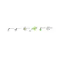 Multi-Pack CZ Heart and Weed Leaf L-Bend Nose Pins 6 Pack - 20 Gauge at Spencer's